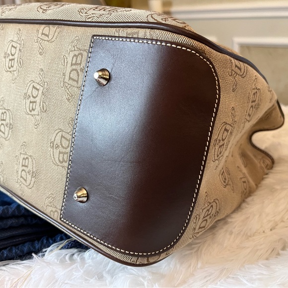 New Dooney & Bourke Signature Canvas Double Leather Handle Tote Bag - Picture 7 of 12